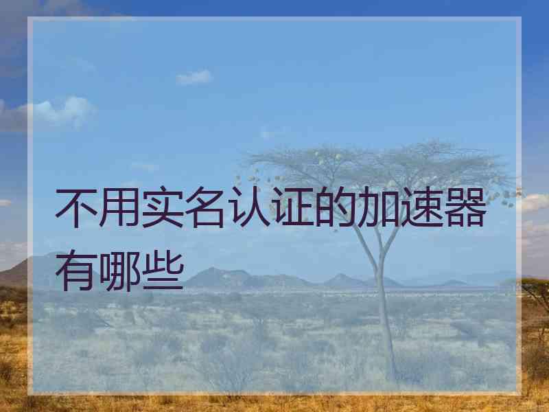 不用实名认证的加速器有哪些