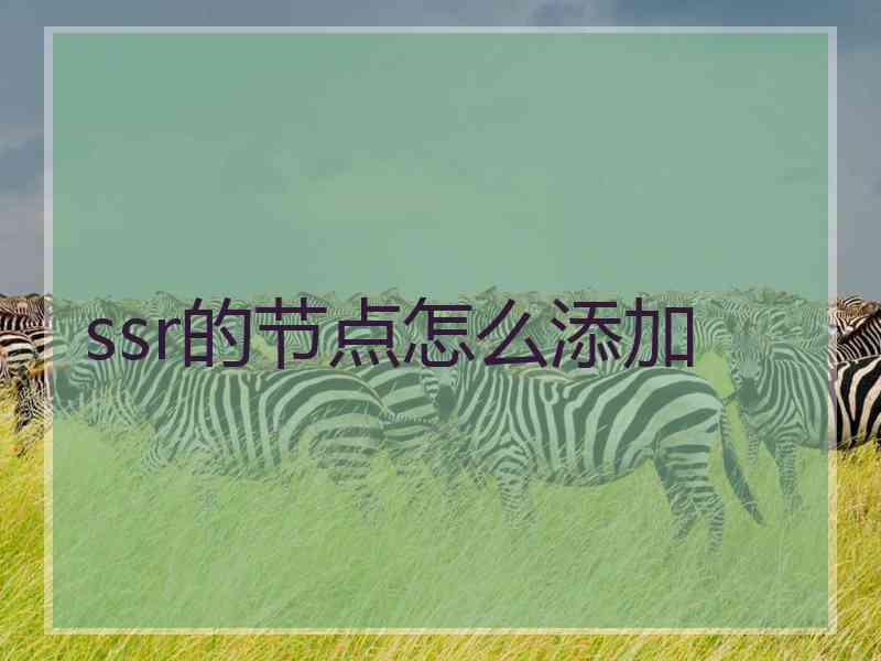 ssr的节点怎么添加