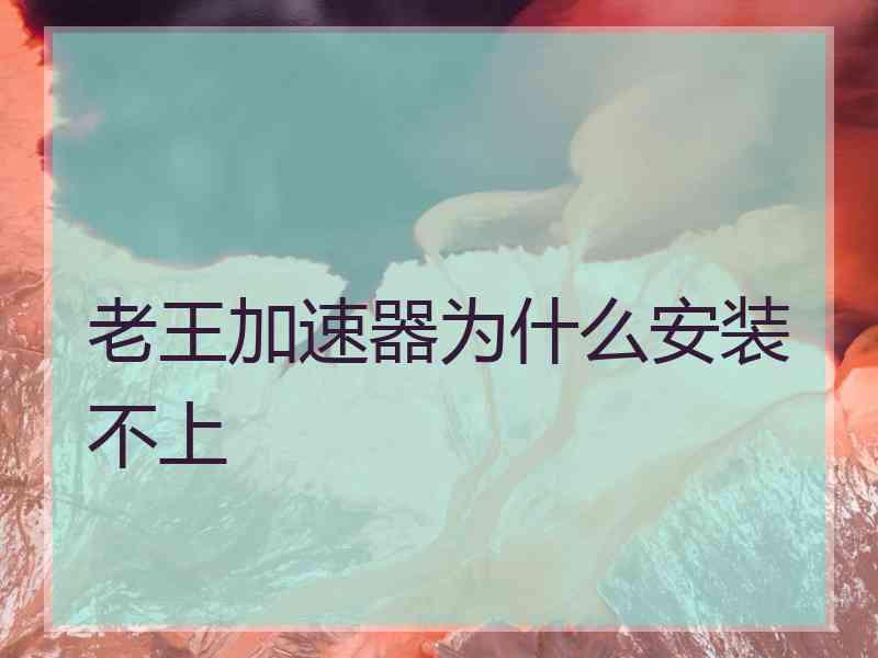 老王加速器为什么安装不上