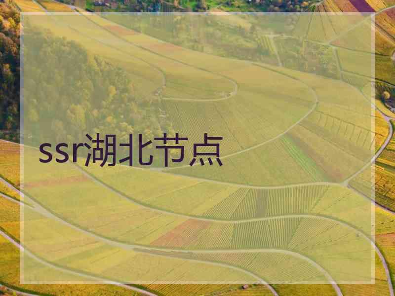 ssr湖北节点
