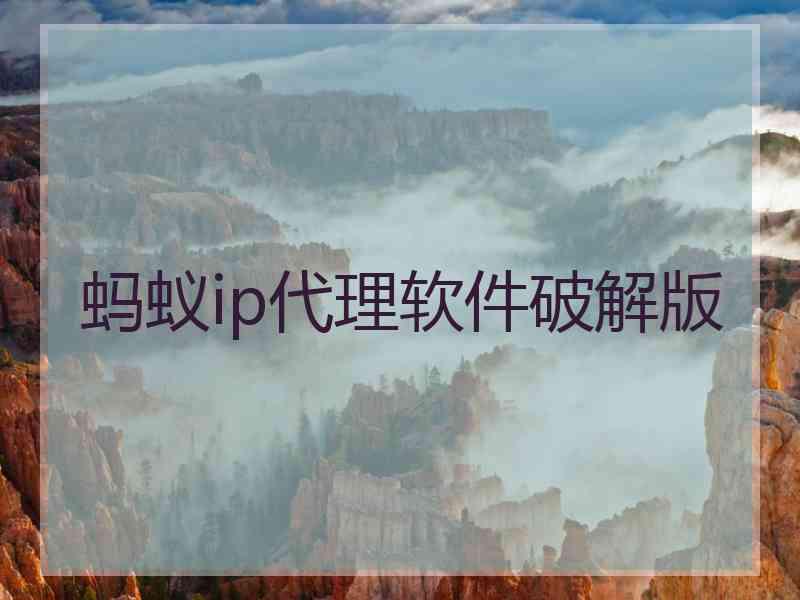 蚂蚁ip代理软件破解版