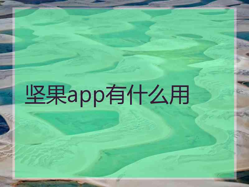 坚果app有什么用